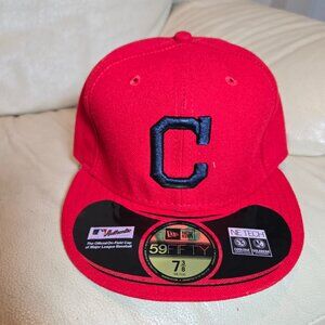 Red MLB CLEVELAND GUARDIANS New Era 59 Fifty Men's Fitted Hat ALL SIZES
